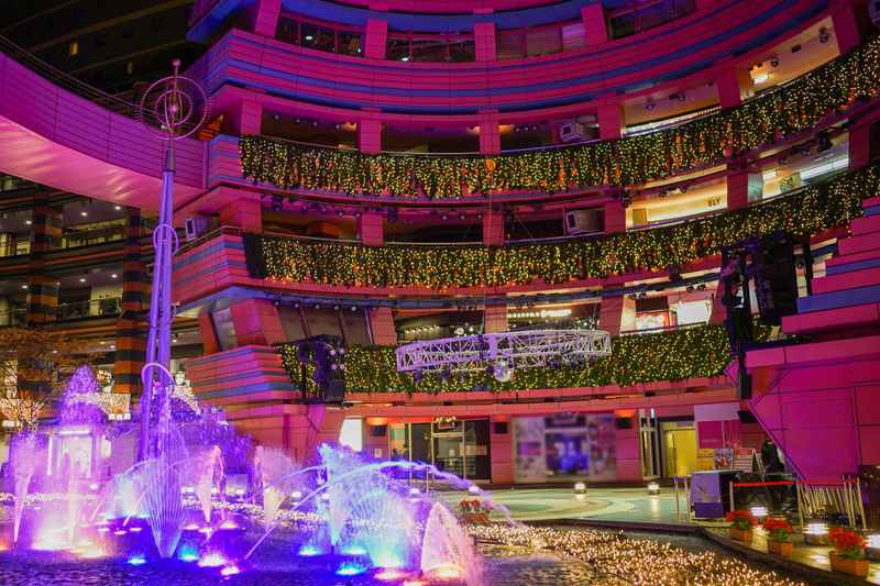 Fontaine moderne à Canal City Fukuoka